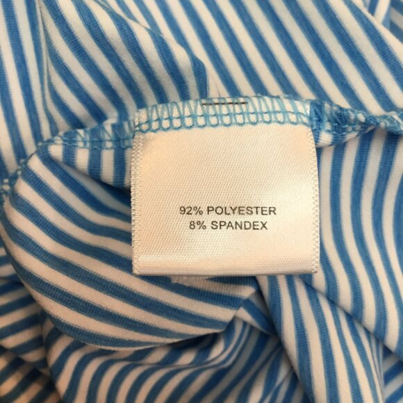 Peter Millar Summer Comfort Blue & White Striped Polo Shirt Mens L - Picture 6 of 8